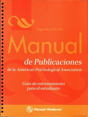 cover image of Manual de publicaciones de la American Psychological Association